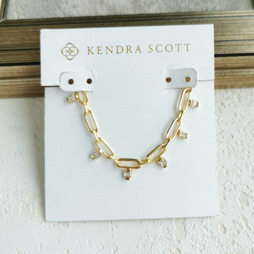 Kendra Scott Gold Necklace with Clear Accents